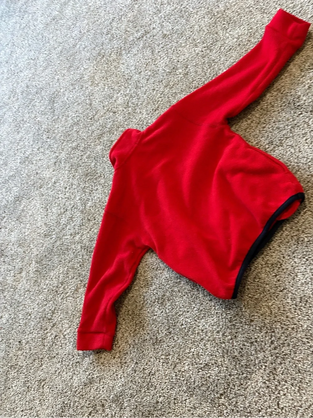 Nautica Red Fleece Half-Zip Pullover with Navy Trim